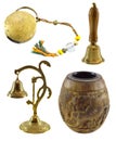 Set with Indian ritual objects Royalty Free Stock Photo