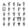 Set of Industrial contractors workers people , Human pictogram I Royalty Free Stock Photo