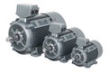 Set of industrial electric motors, 3D rendering Royalty Free Stock Photo