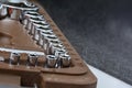 A set of industrial outlets inside the tool box, a set of sockets. Set of tools. Copy space Royalty Free Stock Photo
