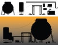 Set of industrial silhouettes Royalty Free Stock Photo