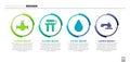 Set Industry pipe and valve, Water filter, Water drop and Water tap. Business infographic template. Vector