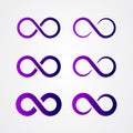 Set of infinity icon logo design. Loop symbol. vector illustration Royalty Free Stock Photo