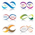 Set of Infinity Symbol Icons / DNA Molecule Icons Royalty Free Stock Photo