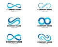 Set of Infinity Symbol Logo Design Vector Illustration Royalty Free Stock Photo