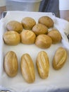 Set inflight meal on a tray, on a white table Royalty Free Stock Photo