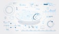 Set of infographic elements about air cargo tracking.