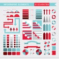 Set of infographic elements charts, graph, diagram, arrows,signs,bars, buttons,borders etc. Royalty Free Stock Photo