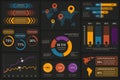 Set of infographic elements data visualization vector design template. Can be used for steps, options, business process, workflow Royalty Free Stock Photo