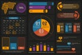 Set of infographic elements data visualization vector design template. Can be used for steps, options, business process, workflow Royalty Free Stock Photo