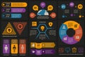 Set of infographic elements data visualization vector design template. Can be used for steps, options, business process, workflow Royalty Free Stock Photo