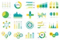 Set of infographic elements data visualization vector design template with different chart, diagram, flowchart, workflow Royalty Free Stock Photo