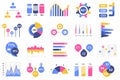 Set of infographic elements data visualization vector design template with different chart, diagram, flowchart, workflow Royalty Free Stock Photo