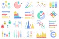 Set of infographic elements data visualization vector design template with different chart, diagram, flowchart, workflow Royalty Free Stock Photo