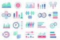 Set of infographic elements data visualization vector design template with different chart, diagram, flowchart, workflow Royalty Free Stock Photo