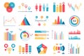 Set of infographic elements data visualization vector design template with different chart, diagram, flowchart, workflow Royalty Free Stock Photo