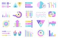 Set of infographic elements data visualization vector design template with different chart, diagram, flowchart, workflow Royalty Free Stock Photo