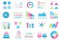 Set of infographic elements data visualization vector design template with different chart, diagram, flowchart, workflow Royalty Free Stock Photo
