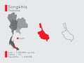 A Set of Infographic Elements for the Province Songkhla Position in Thailand