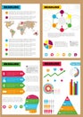 Set of infographic leaflets, prospects. Can be used in different directions for sales, marketing, economic departments. Royalty Free Stock Photo