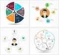 Set Infographic Template. Data Visualization. Can be used for workflow layout, number of options, steps, diagram, graph Royalty Free Stock Photo