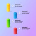 Set of infographic template on a gradient background with data bars Royalty Free Stock Photo