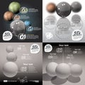 Set infographics 3d abstract with glossy balls