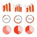 Set of infographics or dashboard elements