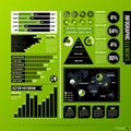 Set of infographics elements on green background