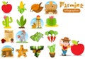 Set of infographics on farming. Agriculture color illustrations