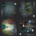 Set infographics with sound waves on a dark background Royalty Free Stock Photo