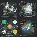 Set infographics with sound waves on a dark background Royalty Free Stock Photo