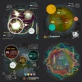 Set infographics with sound waves on a dark background Royalty Free Stock Photo