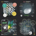 Set infographics with sound waves on a dark background Royalty Free Stock Photo