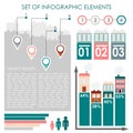 Set of infographics, urban demographics data icons Royalty Free Stock Photo