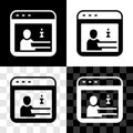 Set Information icon isolated on black and white, transparent background. Vector Royalty Free Stock Photo