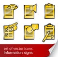 Set informational sign icon