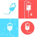 Set of Infusion icon. Intravenous bag, blood, drip. Medical help concept. Vector illustration can be used for topics like hospital