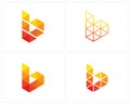 Set of Initial B logo design template, B logo vector Royalty Free Stock Photo