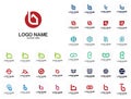 Set of Initial B logo design template, B logo vector Royalty Free Stock Photo