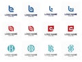 Set of Initial B logo design template, B logo vector Royalty Free Stock Photo