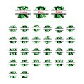 Set of initial green leaf monogram split letter initial vector isolated Royalty Free Stock Photo