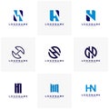 SEt of Initial HN logo vector template Royalty Free Stock Photo