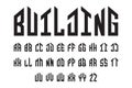 Set initial letter building logo vector