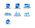 Set of Initial Letter DKA Logo Template Design Royalty Free Stock Photo