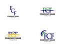 Set of Initial Letter FCF Logo Template Design Royalty Free Stock Photo