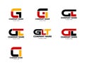 Set of Initial Letter GLT Logo Template Design Royalty Free Stock Photo