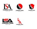 Set of Initial Letter LSA Logo Template Design Royalty Free Stock Photo
