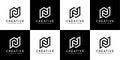 Set of initial letter N logo vector template Royalty Free Stock Photo