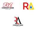 Set of Initial Letter RA Logo Template Design